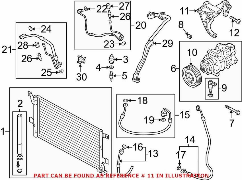 Audi A/C Compressor Bracket 06M260885M